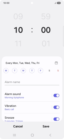 Press the indicator next to 'Alarm sound' to turn on the alarm tone.