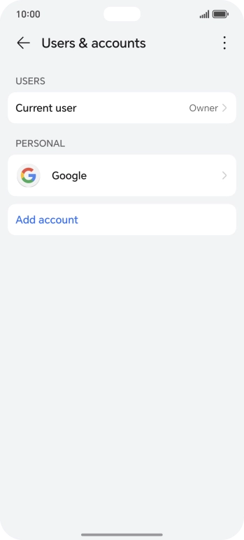 Press Add account.