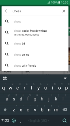 Key in the name or subject of the required app and press the search icon.