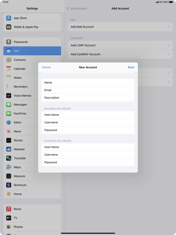 Press Save. Your email account has now been set up. To select more settings for incoming and outgoing server, proceed with the following steps.