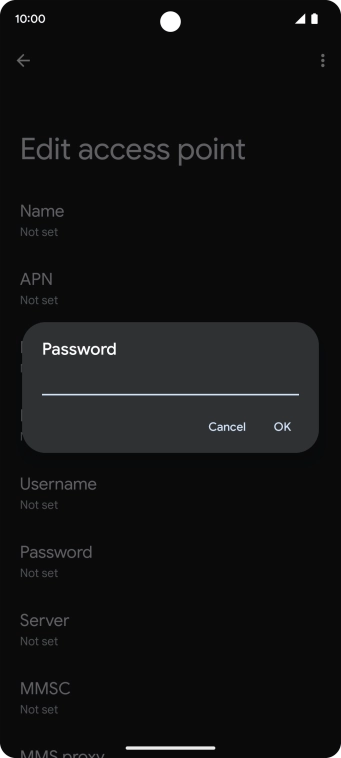 Key in password and press OK. Key in password and press OK.