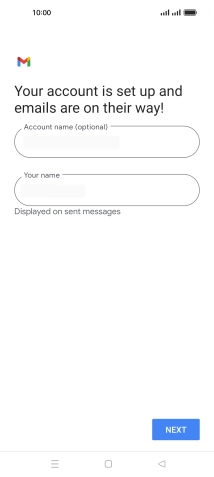 Press the field below 'Account name (optional)' and key in the required name.