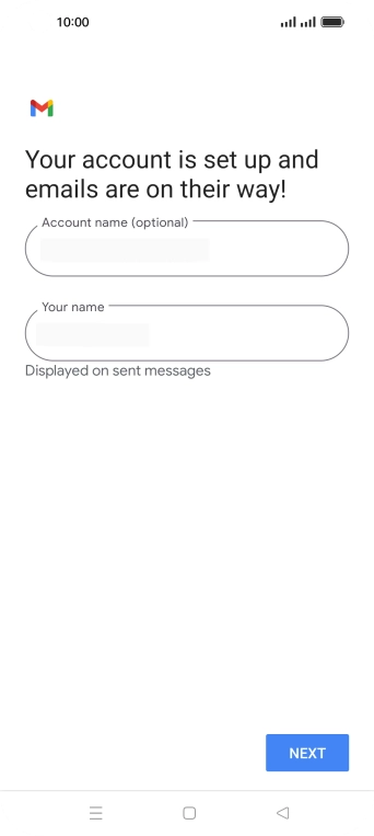Press the field below 'Account name (optional)' and key in the required name.