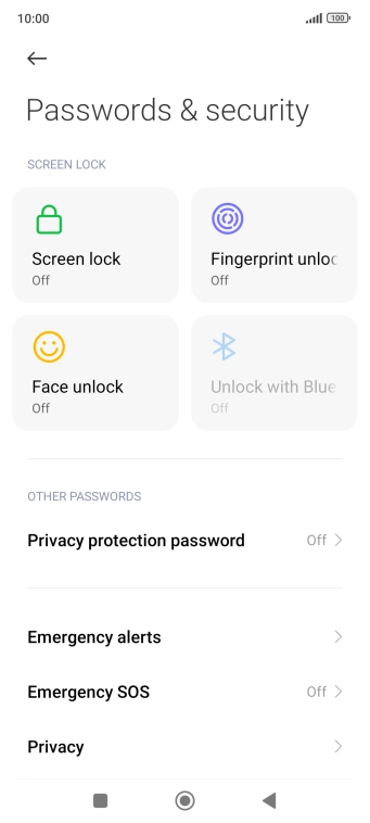 Press Fingerprint unlock.