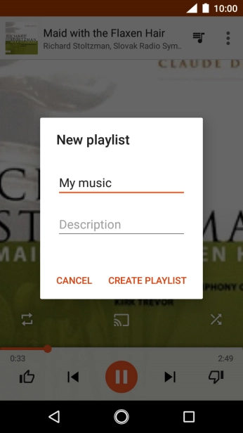 Key in a name for the playlist and press CREATE PLAYLIST.