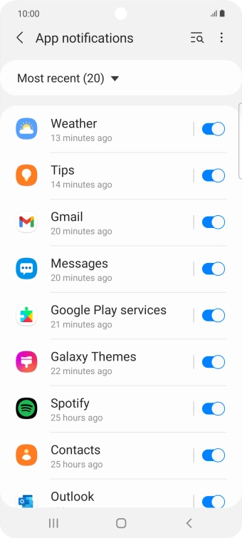 Press the drop down list. Press the drop down list.