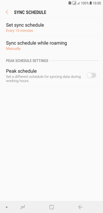 Press Set sync schedule. Press Set sync schedule.
