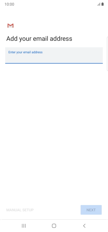 Press the field below 'Enter your email address' and key in your email address.