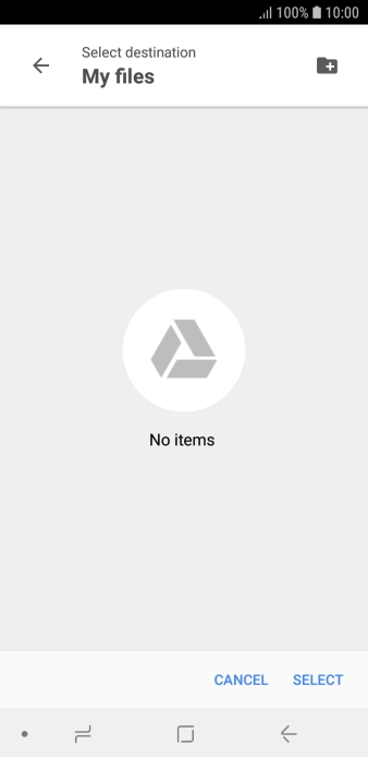 To create a new folder, press the new folder icon and follow the instructions on the screen to create a new folder.