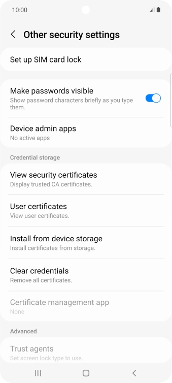 Press Set up SIM card lock.