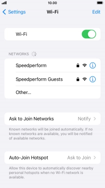 Press the required WiFi network and key in the password for the WiFi network.