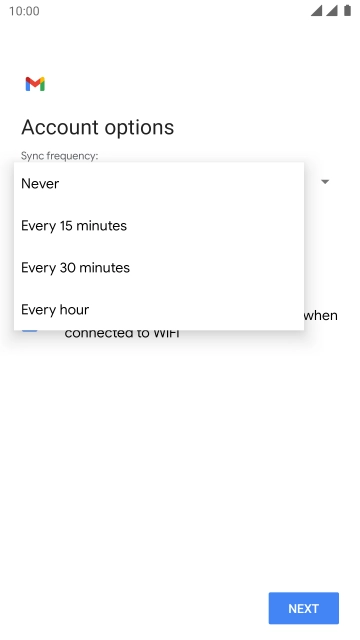 Press the required setting.