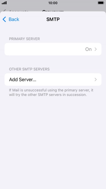 Press the field below 'PRIMARY SERVER'. Press the field below 'PRIMARY SERVER'.