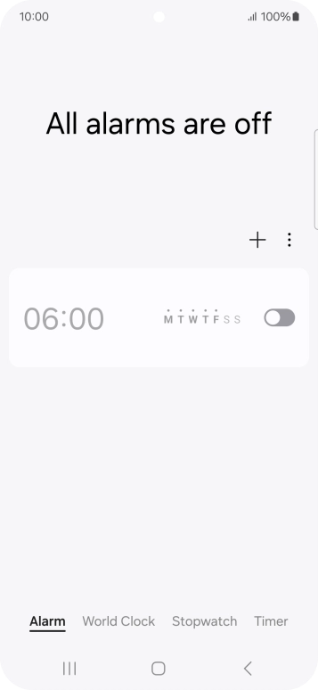 Press the set new alarm icon.