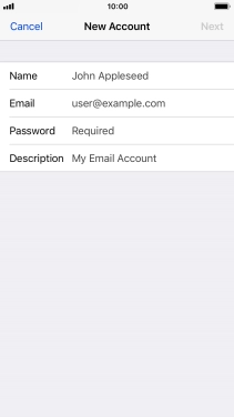 Press Name and key in the required sender name.