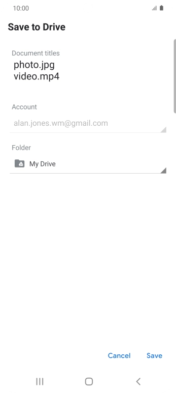 Press the field below 'Folder' and go to the required folder.