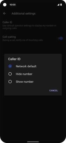Press Show number to turn on caller identification.