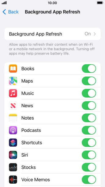 Press Background App Refresh. Press Background App Refresh.