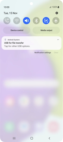 Press Tap for other USB options..