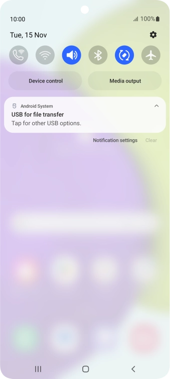 Press Tap for other USB options..