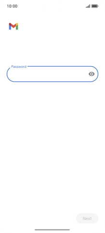 Press the field below 'Password' and key in the password for your email account.