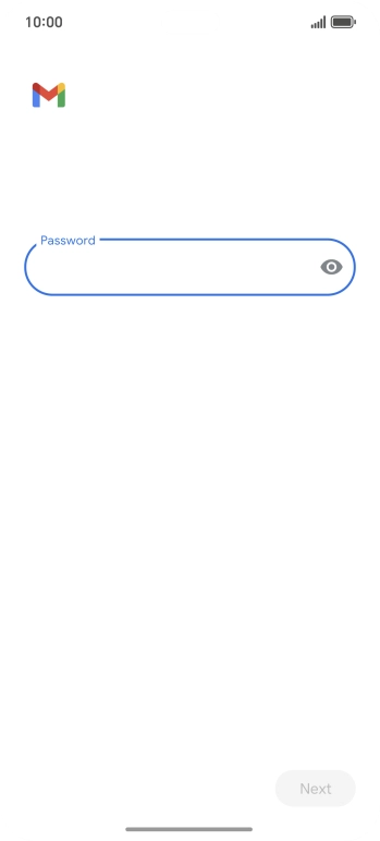 Press the field below 'Password' and key in the password for your email account.