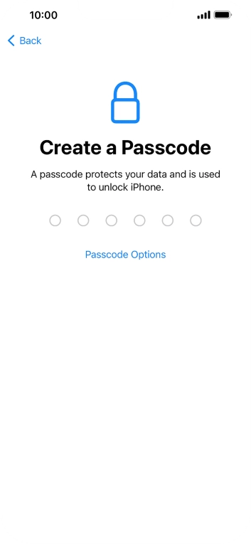 Press Passcode Options. Press Passcode Options.