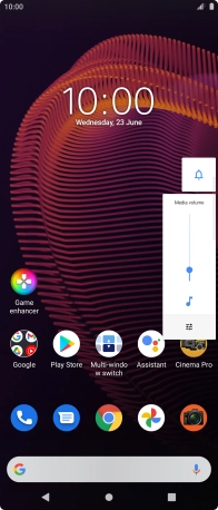 Press the sound mode icon the necessary number of times to turn silent mode on or off.