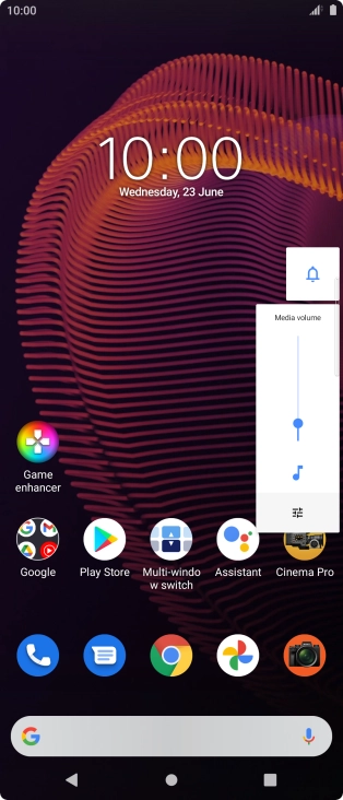 Press the sound mode icon the necessary number of times to turn silent mode on or off.