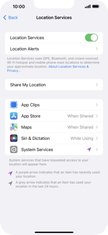 Press the required app.