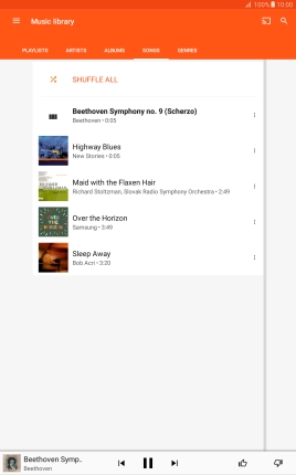 Press the song title at the bottom of the screen.