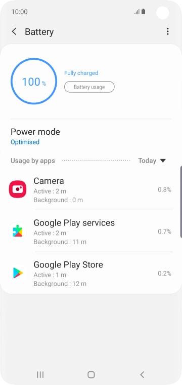 Press Power mode.