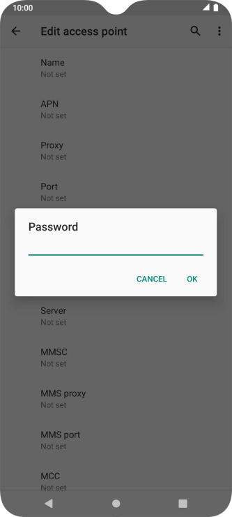 Key in password and press OK.