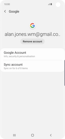 Press Sync account.