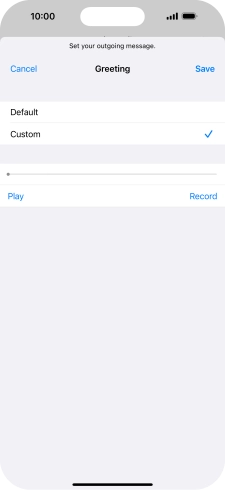 Press Play to play back your greeting.