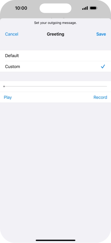 Press Play to play back your greeting.