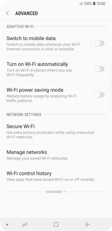 Press the indicator next to 'Switch to mobile data' to turn the function on or off.