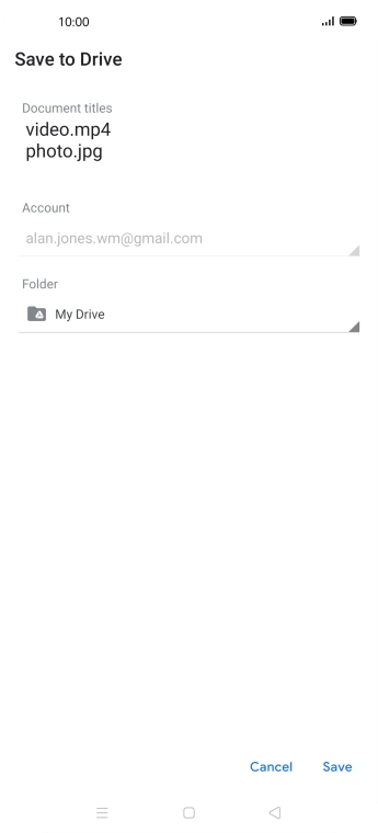 Press the field below 'Folder' and go to the required folder.