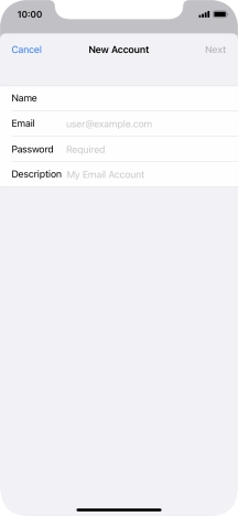 Press Email and key in your email address.