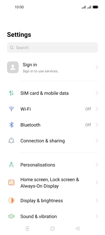 Press Bluetooth.