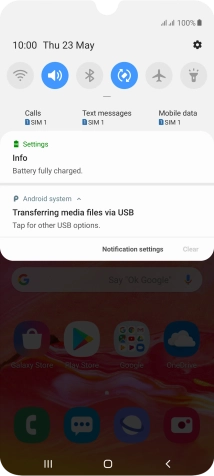 Press Tap for other USB options..