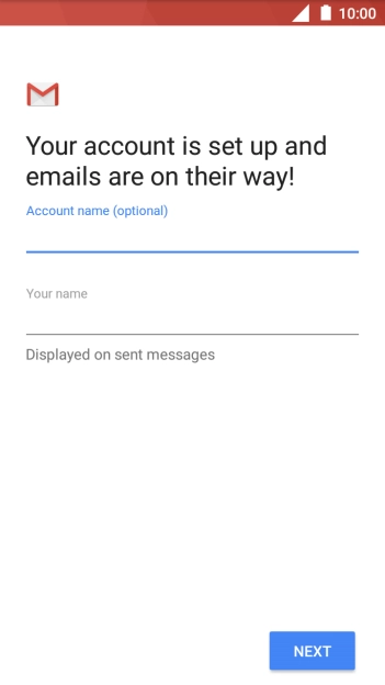 Press the field below 'Your name' and key in the required sender name.