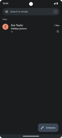 Press the email account icon.