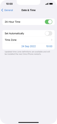 Press the indicator next to 'Set Automatically' to turn on the function.