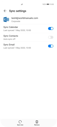 Press the indicator next to 'Sync Contacts' to turn on the function.