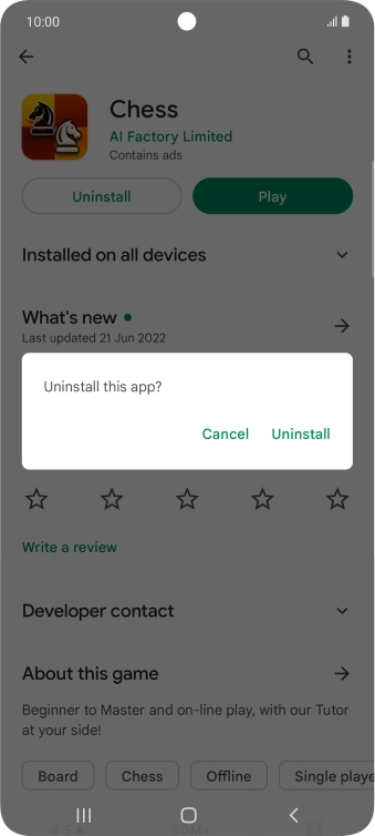Press Uninstall.