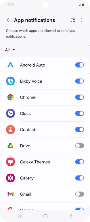 Press the drop down list.