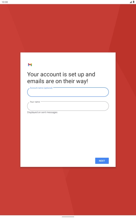 Press the field below 'Your name' and key in the required sender name.