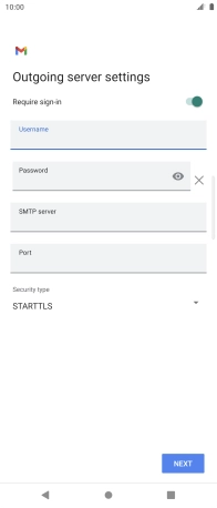 Press the field below 'Password' and key in the password of your email provider's outgoing server.