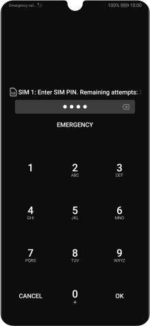 Key in your SIM PIN and press OK. The default SIM PIN is 0000.